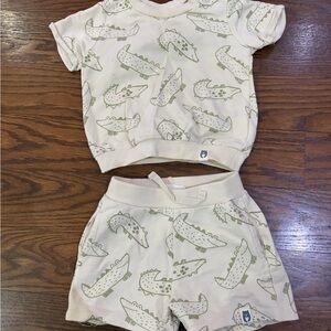Organic bear shirt and short set 9M